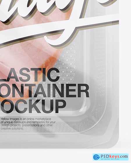 Transparent Container with Ham Mockup 24270