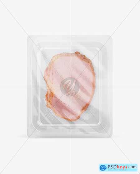 Transparent Container with Ham Mockup 24270