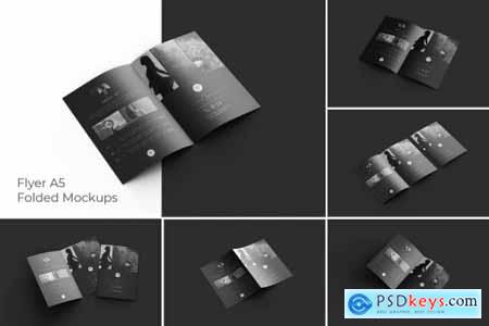 Flyer Folded A5 Mockups