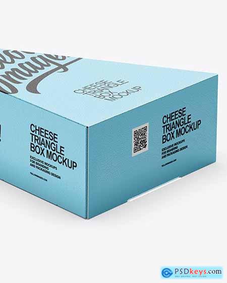 Matte Metallic Cheese Triangle Box Mockup 77573