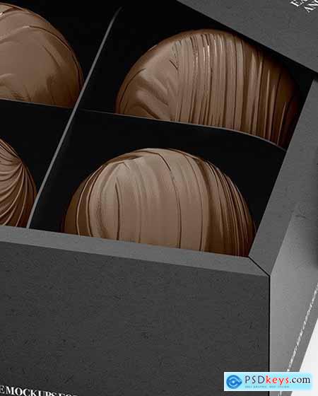 Kraft Paper Box of Chocolate Sweets Mockup 82369