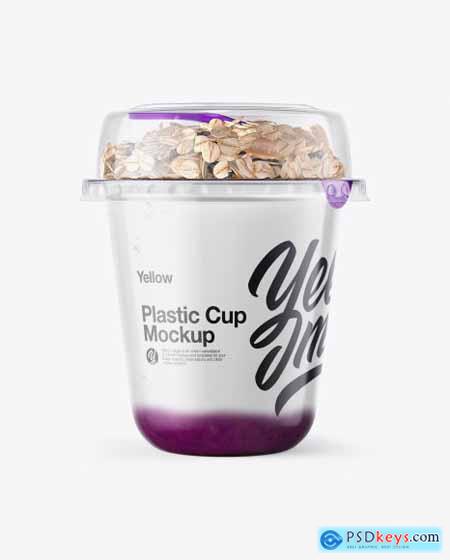 Cup with Blueberry Yogurt and Muesli Mockup 31213