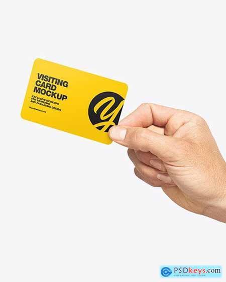Business Card in a Hand Mockup 86811