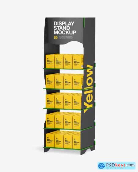 Plastic Display Stand w- Boxes Mockup 85826