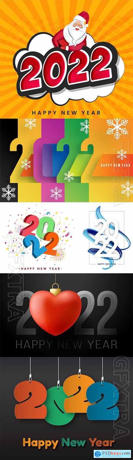 Realistic happy new year 2022 background with texture numbers