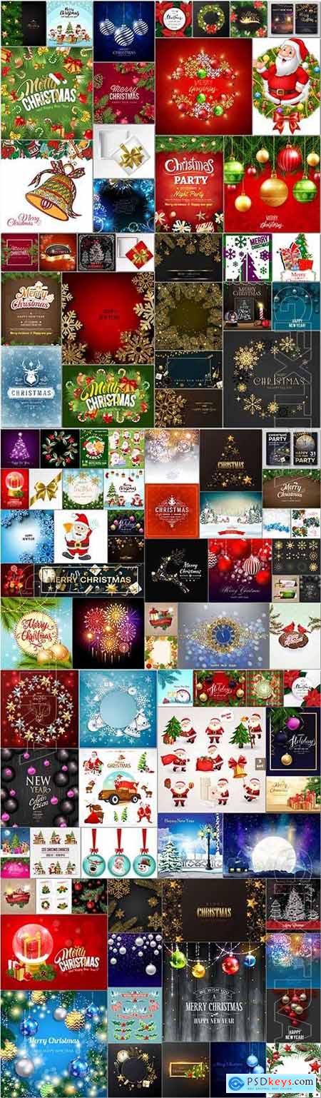 100 Bundle Christmas and New Year vector vol 8