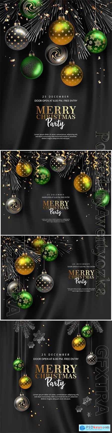 Christmas and new year party vector poster
