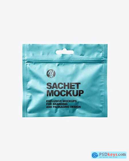 Metallic Sachet with Zip Lock Mockup 87866