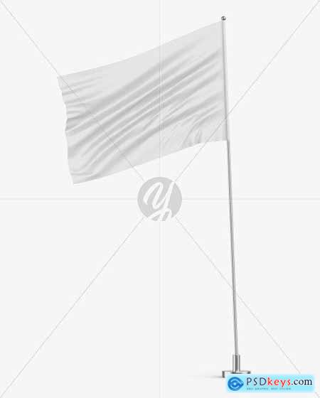 Glossy Flag w- Metallic Pole Mockup 56016