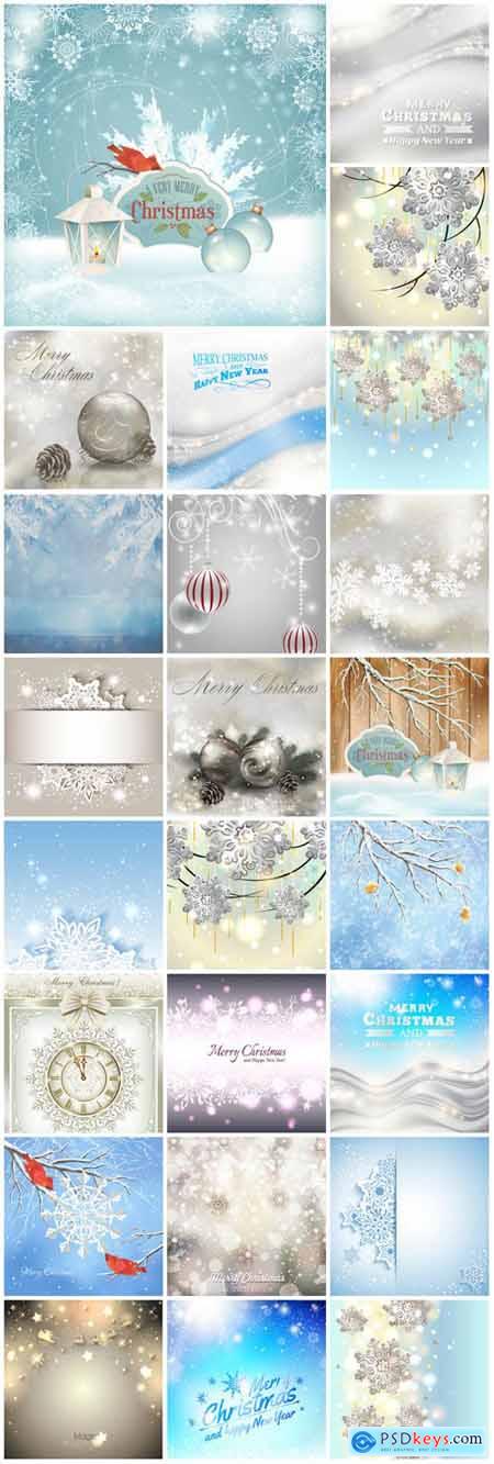 Christmas, New Year items and backgrounds, vector illustration