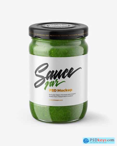 Pesto Sauce Jar Mockup 56342