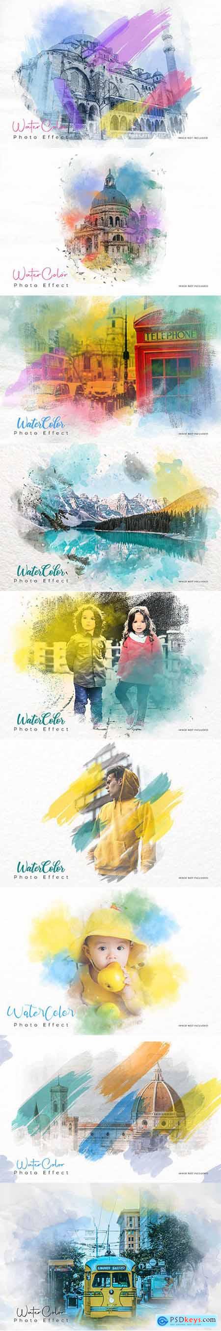 Watercolor painting photo effect