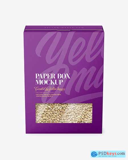Paper Box with Oatmeal Mockup 56036