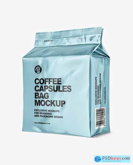 Metallic Bag with Coffee Capsules Mockup 56042