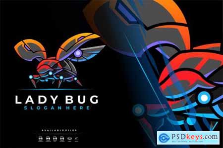 Unique Modern Colorful Robot Ladybug Logo Design