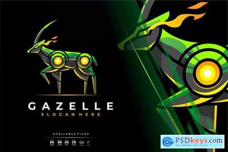 Unique Modern Colorful Robot Gazelle Logo Design
