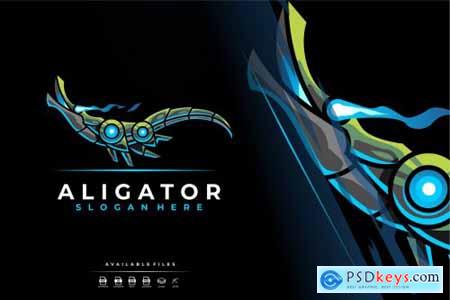 Unique Modern Colorful Robot Aligator Logo Design