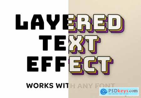 Retro Layered Text Effect Mockup 333484723