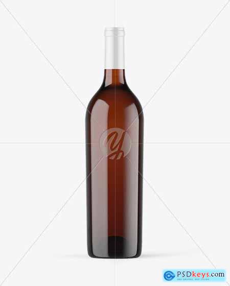 Amber Glass White Wine Bottle Mockup 87251