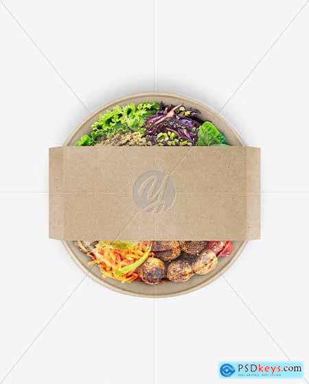 Paper Bowl With Lunch Mockup 92070