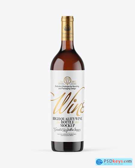 Amber Glass White Wine Bottle Mockup 87251