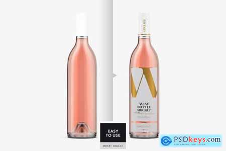 Rose Wine - Bottle Mockup - Textured 6503540