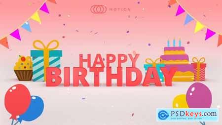 3D Happy Birthday Greeting Intro for DaVinci Resolve 35301776