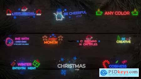 Christmas Neon Titles -- DaVinci Resolve 35372455