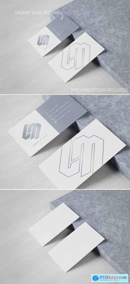Business Card on Wood and Concrete Mockup 334820086