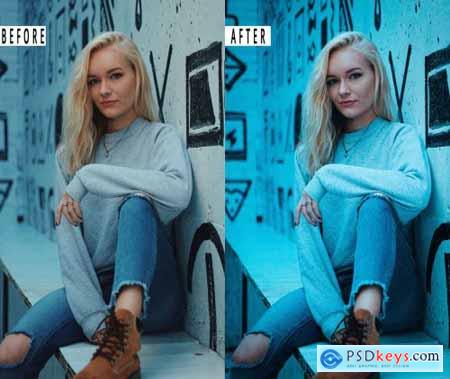 Blue Portrait Photoshop Action & Lightrom Presets