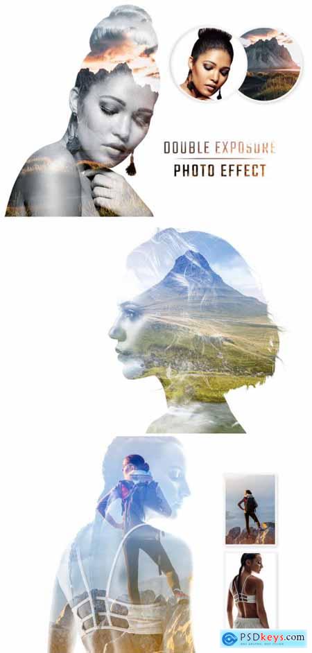 Double Exposure Photo Effect Mockup 470002958