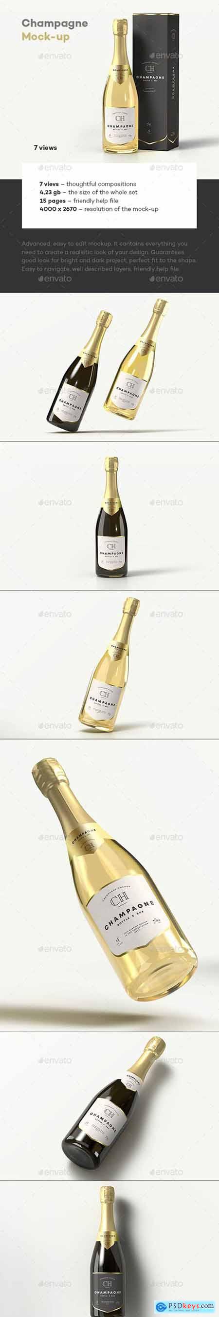 Champagne Bottle Mock-up 33684444