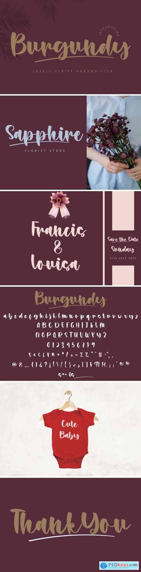 Burgundy Font