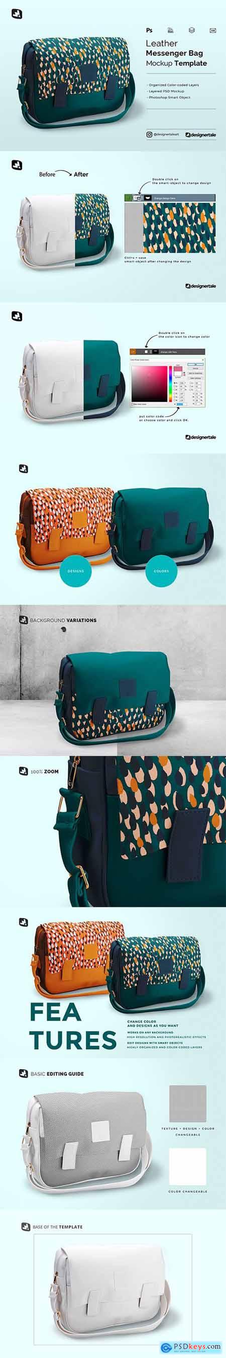 Leather Messenger Bag Mockup 5040366