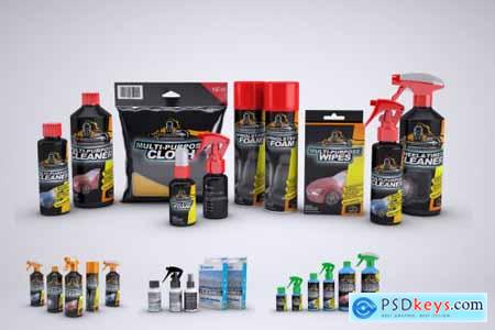 Car Care Products Mock-up