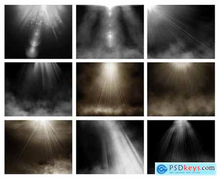 16 Smoky Light Overlays, Realistic light overlays