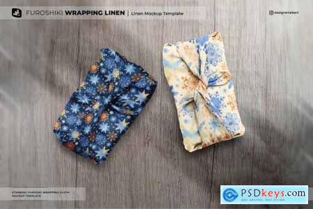 Furoshiki Wrapping Linen Mockup 6728480