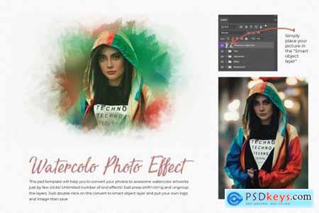Watercolor Photo Effect Template 6850227