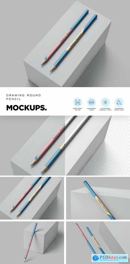 Round Pencil Mockups