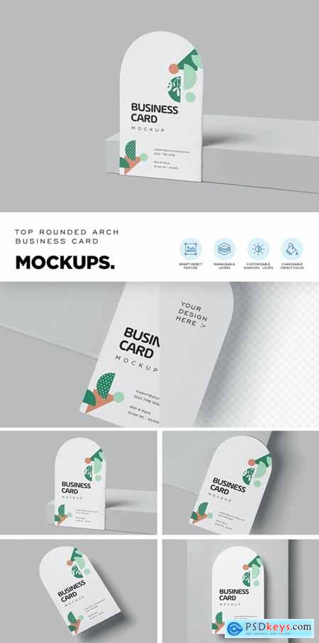 Arched Shape Business Card Mockups