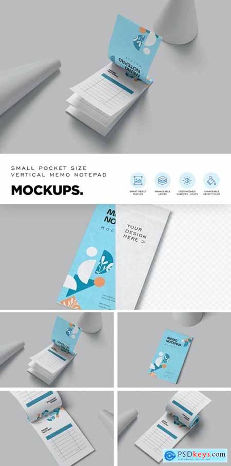 Vertical Memo Pad Mockups