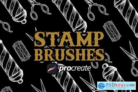Barbershop vintage stamp brush