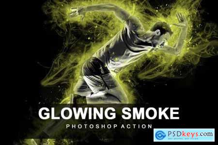 Glowing Smoke Photoshop Action 6800298