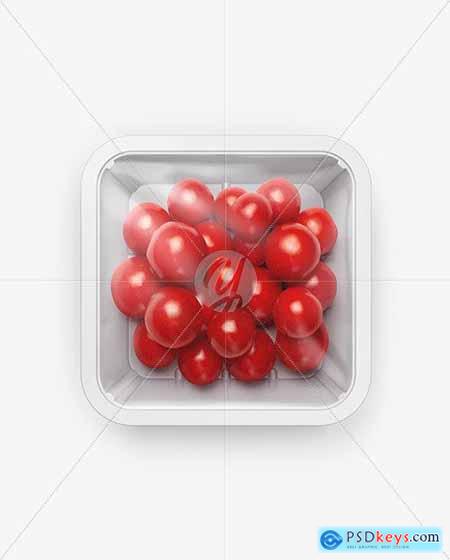 Plastic Tray With Cherry Tomatoes Mockup 49426