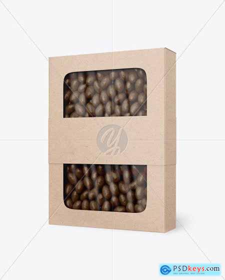 Kraft Paper Box with Chocolate Dragee Mockup 77262