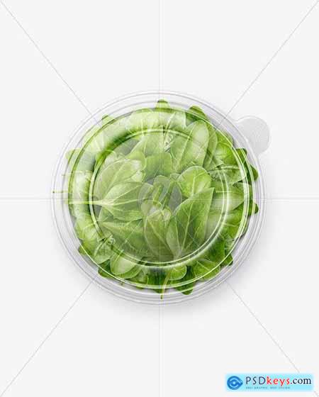 Paper Container With Salad & Transparent cap mockup 86635