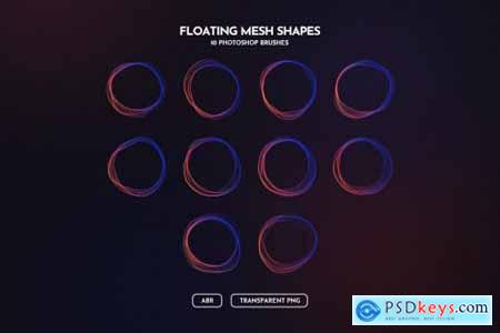Floating Mesh Shapes Photoshop Brushes
