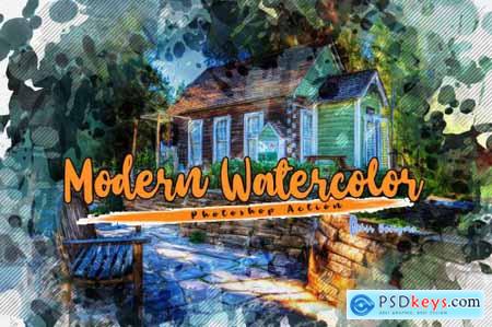 Modern Watercolor Photoshop Action 6793569