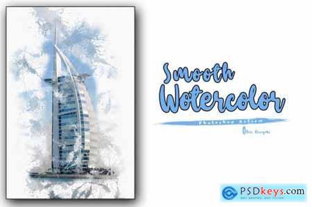 Smooth Watercolor Photoshop Action 6793578