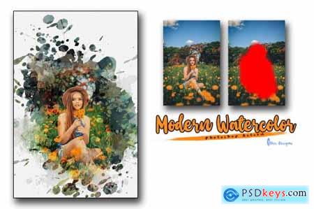 Modern Watercolor Photoshop Action 6793569